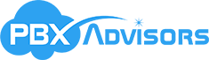 PBX logo with blue background
